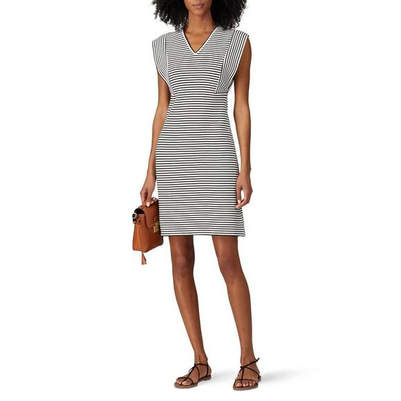 Derek Lam Collective Striped V-Neck Dress, SZ US 2, IT 38, $300, Pre-Owned - Picture 1 of 6